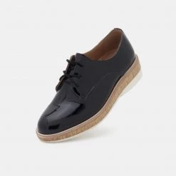 Rollie Derby Midsole Cork Black Patent All Shoes