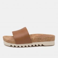Rollie Nation All Shoes Sandal Slide Tooth Wedge Cork Tan 7 Rollie Nation All Shoes Sandal Slide Tooth Wedge Cork Tan