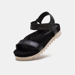 Rollie Nation All Shoes Sandal Tooth Wedge Black Croc