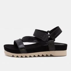 Rollie Nation All Shoes Sandal Tooth Wedge Black Croc