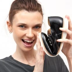 Rollie Nation Back In Stock Derby Super Soft Black Patent Crinkle Leather