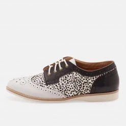 Rollie All Shoes Brogue White/Snow Leopard/Black