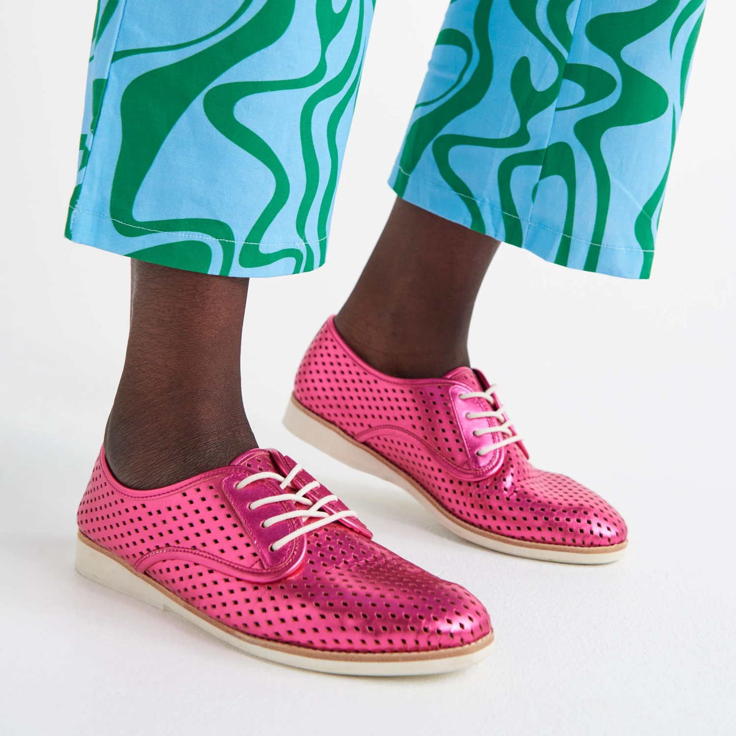 Rollie Nation Derby Punch Raspberry Metallic All Shoes 4 Rollie Nation Derby Punch Raspberry Metallic All Shoes