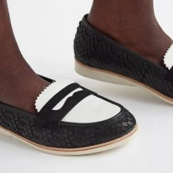 Rollie Nation Penny Loafer Black Geo / White
