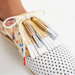 Rollie Nation Leather Tassel Set Soft Gold/White (4 Per Set) All Shoes