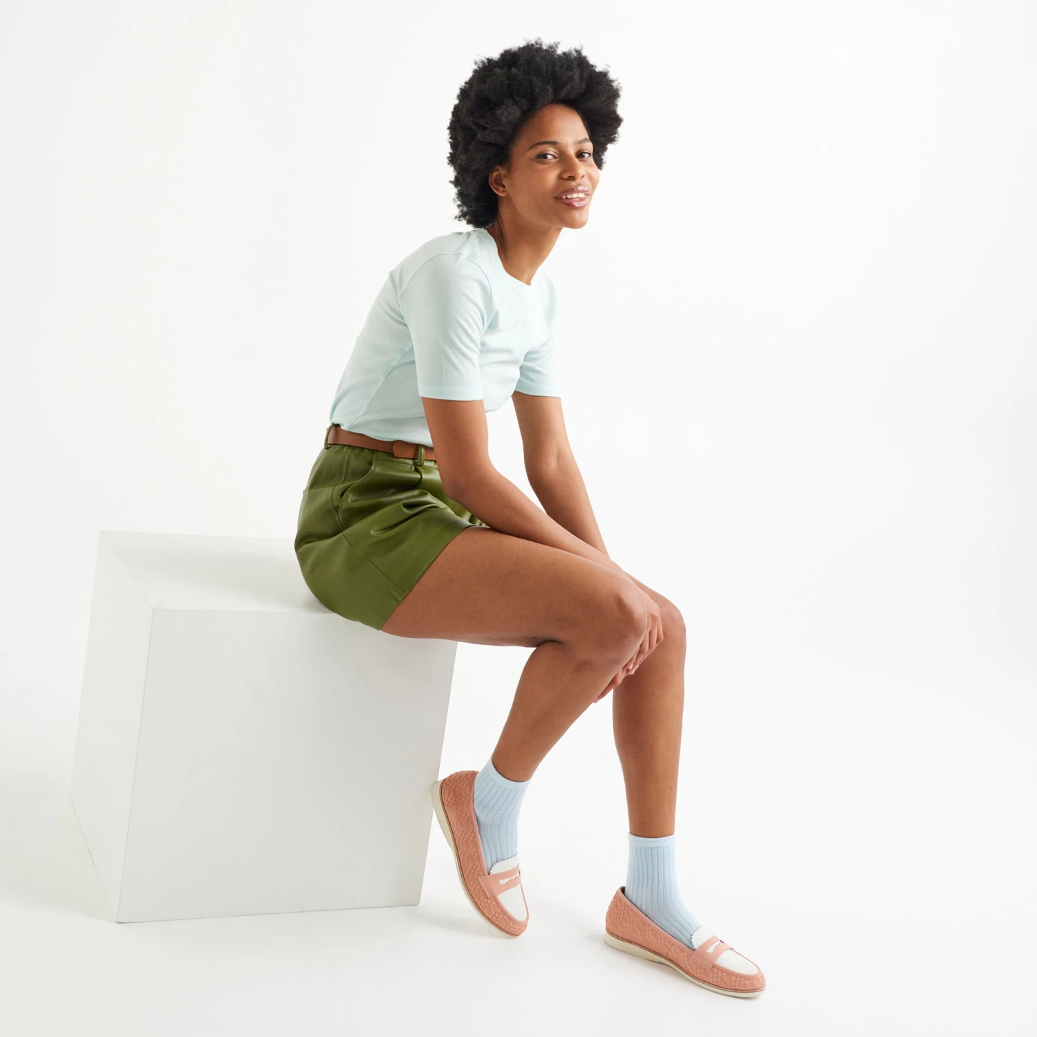 Rollie Nation Penny Loafer Pink Geo / White All Shoes 4 Rollie Nation Penny Loafer Pink Geo / White All Shoes