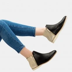 Rollie All Shoes Side Zip Boot Black/Brushed Gold