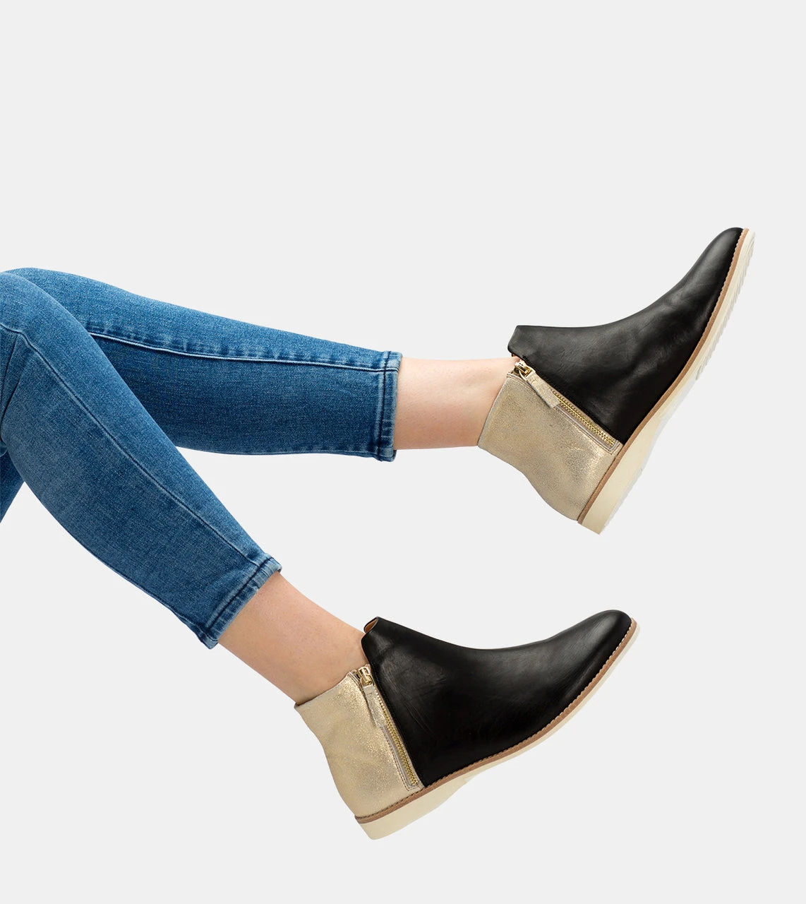 Rollie All Shoes Side Zip Boot Black/Brushed Gold 4 Rollie All Shoes Side Zip Boot Black/Brushed Gold