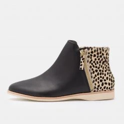 Rollie All Shoes Side Zip Boot Black/Cheetah 2.0