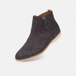 Rollie Side Zip Boot Charcoal Snow Leopard