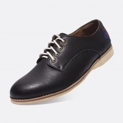 Rollie Derby Black With Heart Embroidery All Shoes