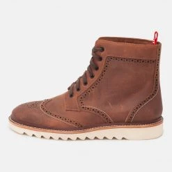 Rollie All Shoes High Brogue Boot Mens Cognac Burnish