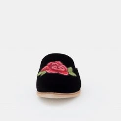 Rollie Nation AU Madison Mule Black Velvet/Rose Patch All Shoes