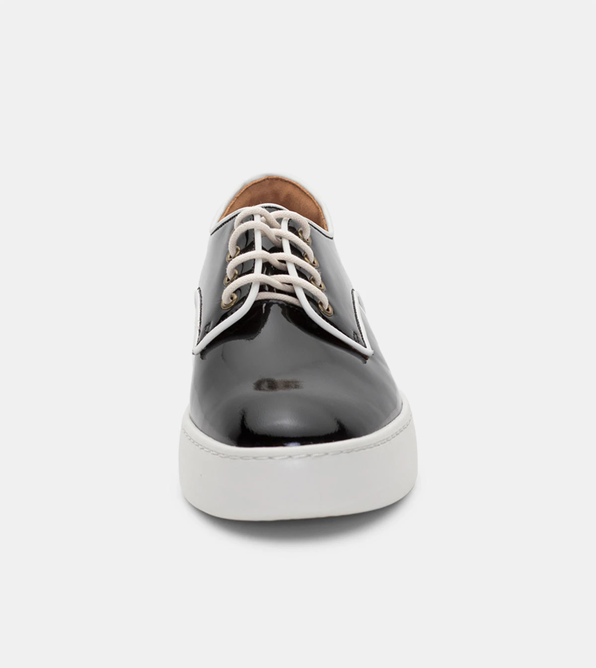 Rollie Derby City Black Patent/ White Piping 5 Rollie Derby City Black Patent/ White Piping