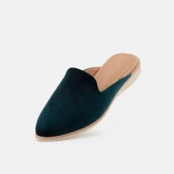 Rollie Nation Madison Mule Emerald Green Velvet