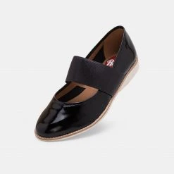 Rollie Nation Mary Jane Black Patent Crinkle/Black