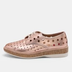 Rollie Nation All Shoes Derby Midsole Cork Circle Punch Rose Gold
