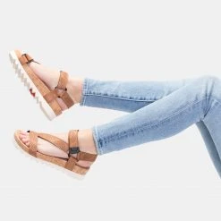 Rollie Nation Sandal Tooth Wedge Strap Punch Tan Burnish All Shoes