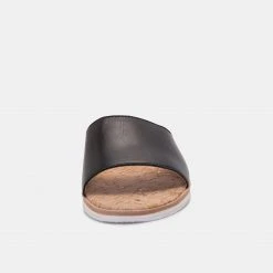 Rollie Sandal Slide Black Leather