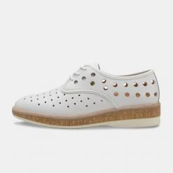 Rollie Nation Derby Midsole Cork Circle Punch White All Shoes