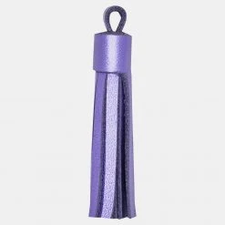 Rollie Nation Leather Tassel Set Lilac Metallic (4 Per Set)