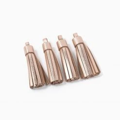 Rollie Nation Leather Tassel Set Rose Gold (4 Per Set) Party Edit