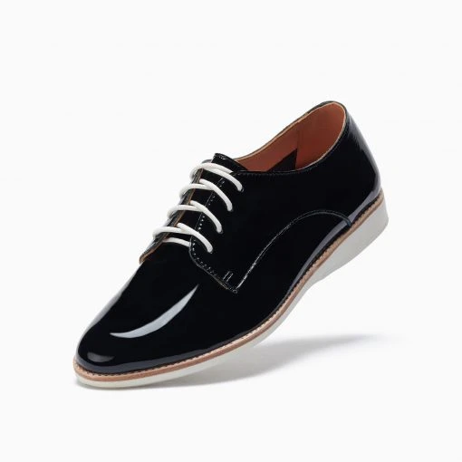 Rollie Nation Back In Stock Derby Super Soft Black Patent Crinkle Leather