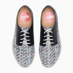 Rollie Nation All Shoes Derby Aqua Tweed Black