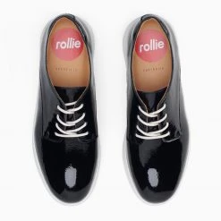 Rollie Nation Back In Stock Derby City Black Crinkle Patent