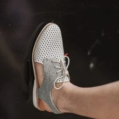 Rollie Nation Slingback Punch White / Silver Glitter All Shoes