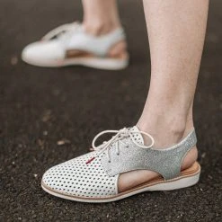 Rollie Nation Slingback Punch White / Silver Glitter All Shoes